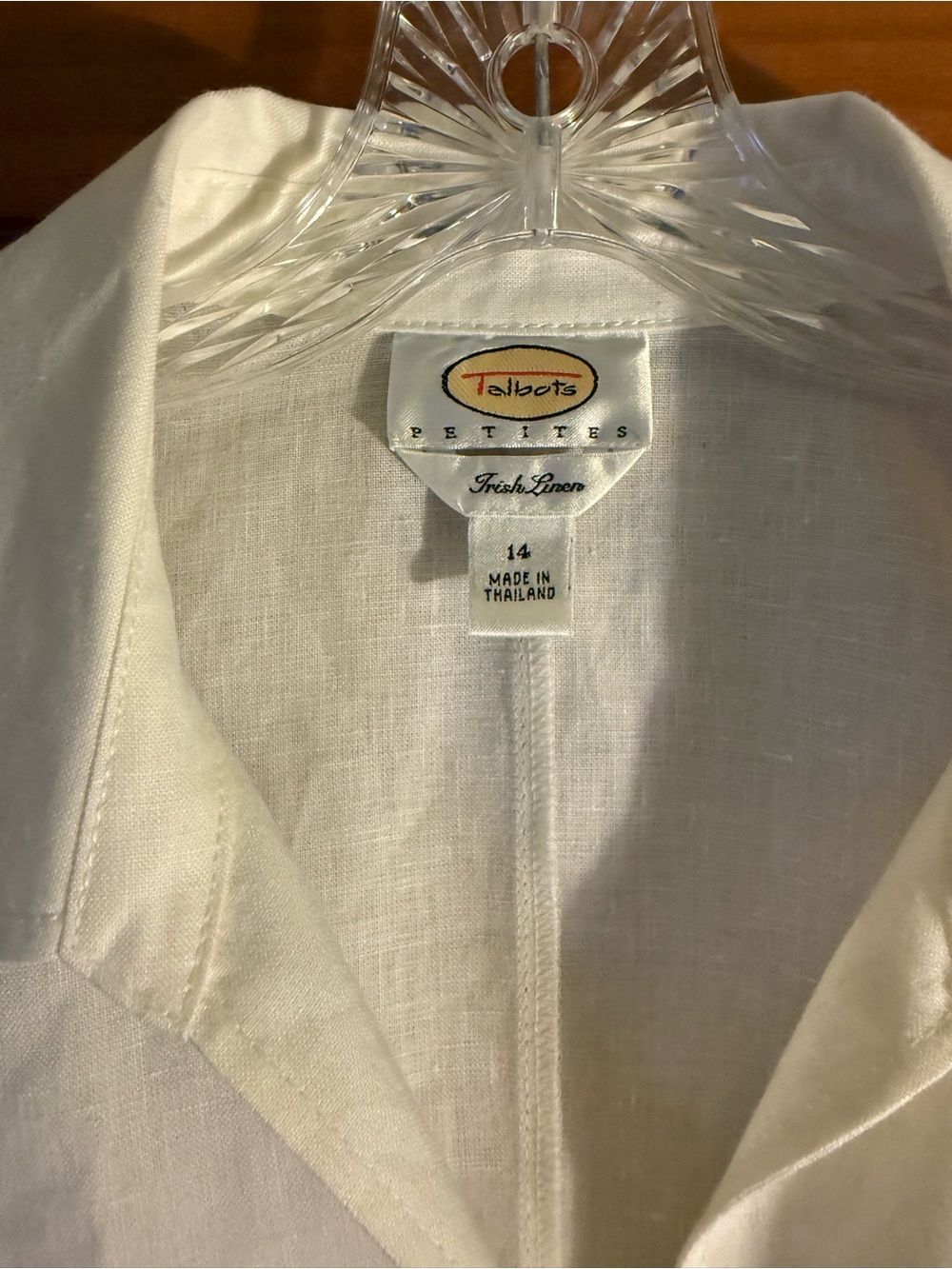 Talbot’s petite 14. Cream Button-Front Linen Jacket - Picture 3 of 6